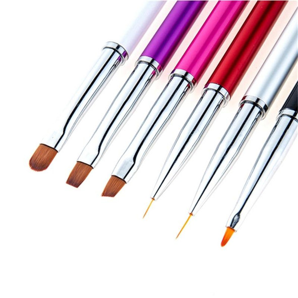 Nail Brush Color Painting Flower Carving Pen Pull Pen Light Therapy Gel Pen Flat Head Pen Nail Pen(White)