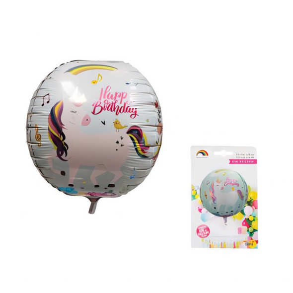 Hbd Unicorn Helium Foil Balloon F-02