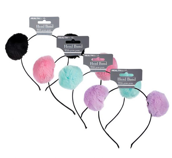 Assorted Pom Pom Alice Band Hair Band