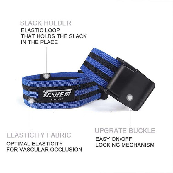 1 Pair Natural Latex Silk Elastic Band Arm Fitness Blood Flow Restriction Training Band, Size: 60 x 5cm(Blue)