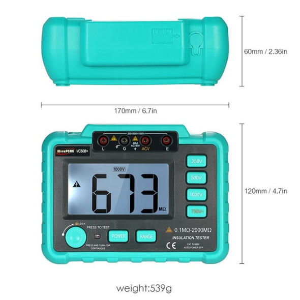 VC60B+ Digital Multimeter Measuring Instrument Digital Insulation Resistance Tester