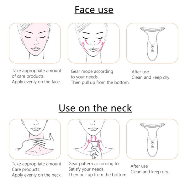 Facial Massager Neck Beauty Device Double Chin Reducer Therapy Skin Heat Vibration Massager for Neckline Jaw Face Chin