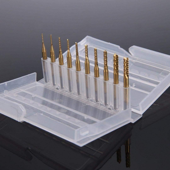 10 pcs titanium coated carbide end mill engraving knife edge milling cutter CNC milling machine