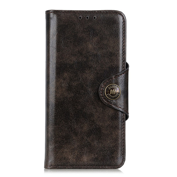 KHAZNEH Lightweight Magnetic Clasp Closure PU Leather Phone Cover Shell with Stand Wallet for Xiaomi Redmi Note 11 Pro 5G (China) (MediaTek)/11 Pro+ 5G - Coffee