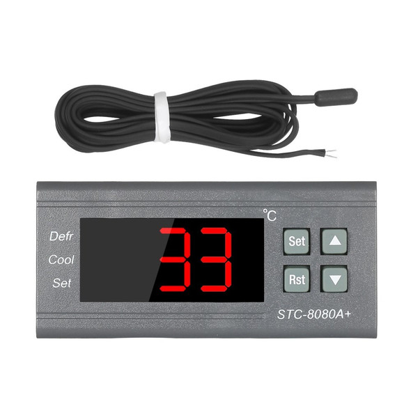 STC-8080A+ Digital Temperature Controller Refrigerator Thermostat Control Automatic Defrosting with NTC Sensor Probe 220V