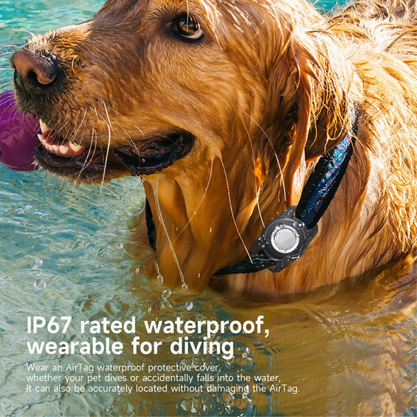 For Apple AirTag Locator Waterproof Protective Case Pet Collar Tracker TPU Cover - Black