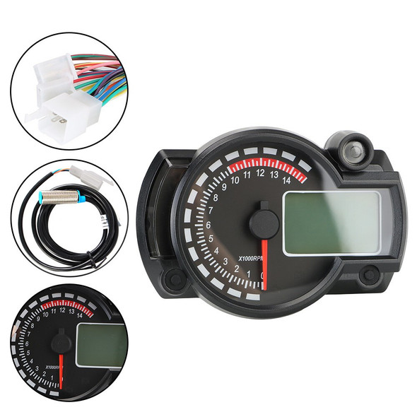 Motorcycle Modification Speedometer Motorbike Backlight LCD Display Digital Odometer Gauge