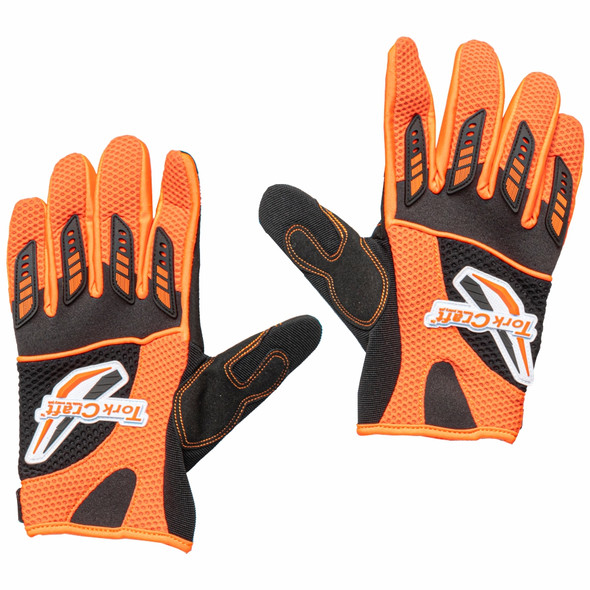 LIMITED EDIT. LARGE  RACING GLOVE ORANGE SYN. LEATHER