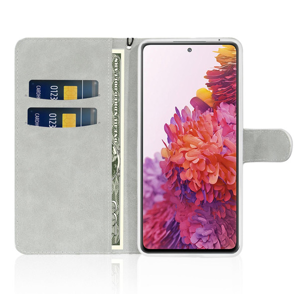 Samsung Galaxy S20 FE Glitter Powder Horizontal Flip Leather Case with Card Slots & Holder & Lanyard(Silver)