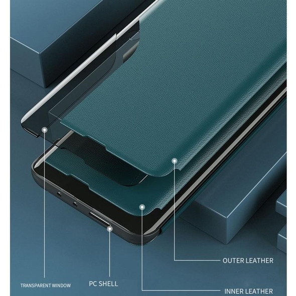 Samsung Galaxy S20 FE/S20 Lite Side Display Magnetic Shockproof Horizontal Flip Leather Case with Holder(Orange)
