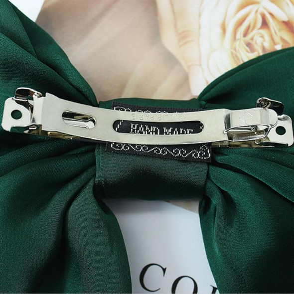 5 PCS Satin Bow Hairpin Back Head Hair Accessories, Colour: Dark Green