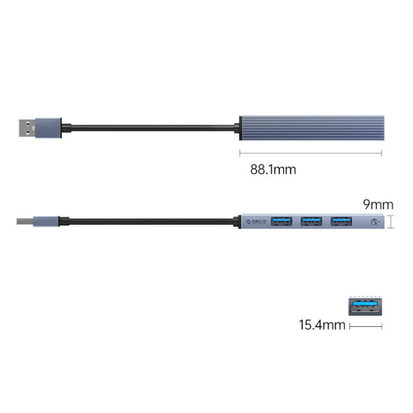 ORICO4 Ports USB-A Hub | 1x USB 3.0 | 3x USB 2.0 | 15cm