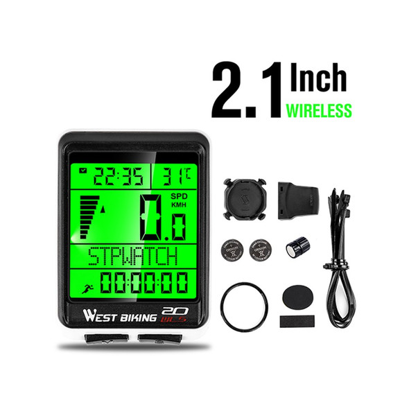 WEST BIKING Wireless MTB Road Bike Computer Waterproof Backlight Screen Cycling Speedometer