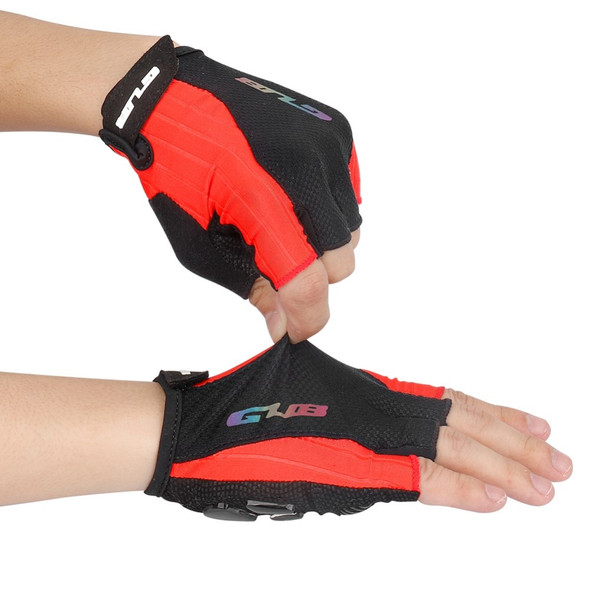 GUB S026 Half Finger Cycling Gloves Teenager Mountain Road Bike Bicycle Breathable Non-slip Gloves - Red / S