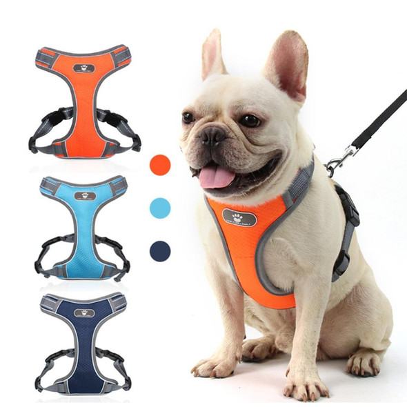 BL-852 Pet Traction Rope Mesh Breathable Dog Chest Straps XL(Orange)