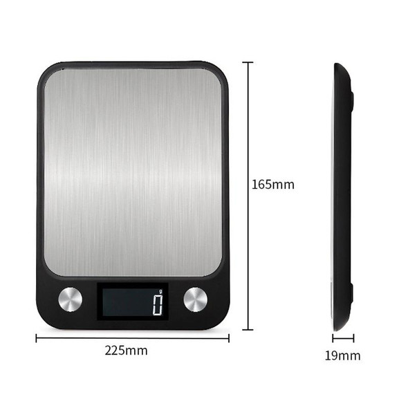 Small Kitchen Food Scale Stainless Steel Electronic Kitchen Scale 5kg/1g (Battery English Version Black)