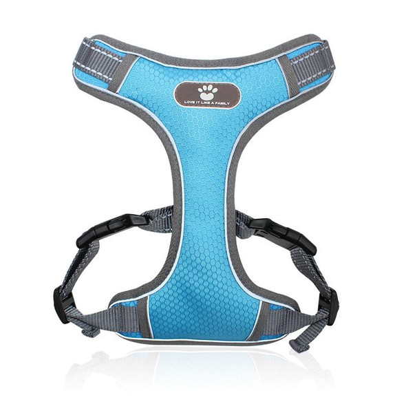 BL-852 Pet Traction Rope Mesh Breathable Dog Chest Straps M(Light Blue)