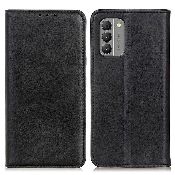 Phone Wallet Case Stand For Nokia G400 5G, Full Protection Split Leather Folio Flip Cover Magnetic Absorption Phone Shell - Black