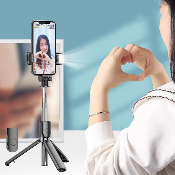 L03S Bluetooth Fill Light Tripod Integrated Selfie Stick(White)