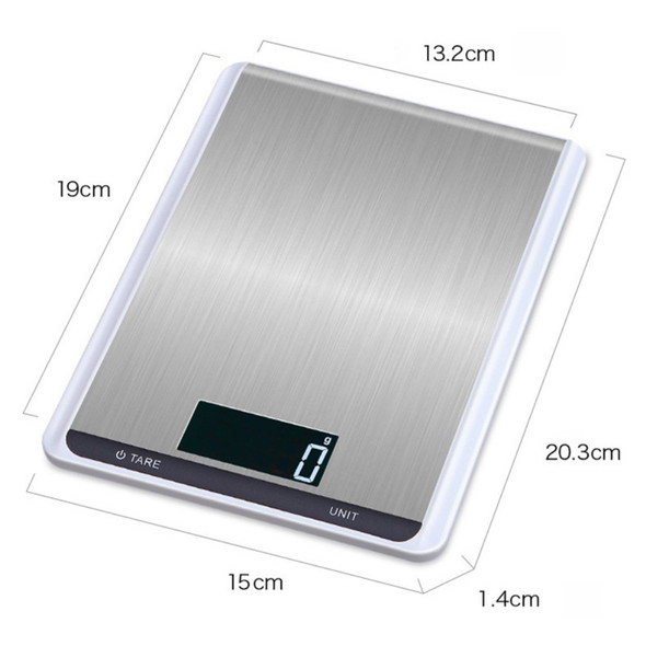 10kg/1g Stainless Steel Electronic Scale Kitchen Precision Digital Food Scale with LCD Display