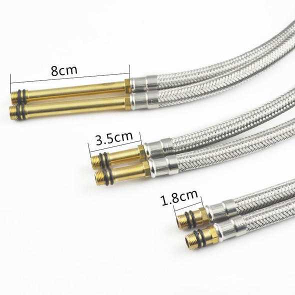 4 PCS Weave Stainless Steel Flexible Plumbing Pipes Cold Hot Mixer Faucet Water Pipe Hoses High Pressure Inlet Pipe, Specification: 40cm 8cm Copper Rod