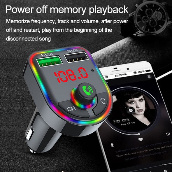 F6 Bluetooth 5.0 FM Transmitter Car Kit MP3 Player Wireless Handsfree Audio Receiver 3.1A Dual USB Fast Car Charger