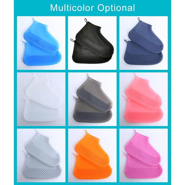 Silicone Non-slip Thickened Wear-resistant Waterproof Shoe Boots Cover, Size:L(Sapphire Blue)