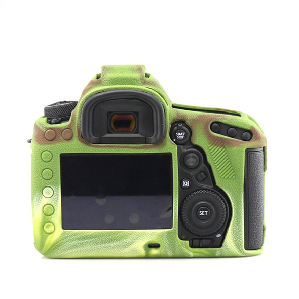 For Canon EOS 5D Mark IV / 5D4 Camera Anti-fall Silicone Skin Case DSLR Protective Cover - Camouflage