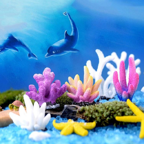 10 PCS Simulation Resin Coral Aquarium Fish Tank Small Ornaments, Colour: No. 1 White