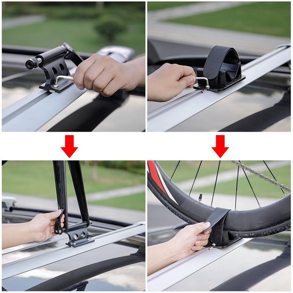 3 in 1 Car Top Fixed Bicycle Front Fork Fixed Clip Rack Set