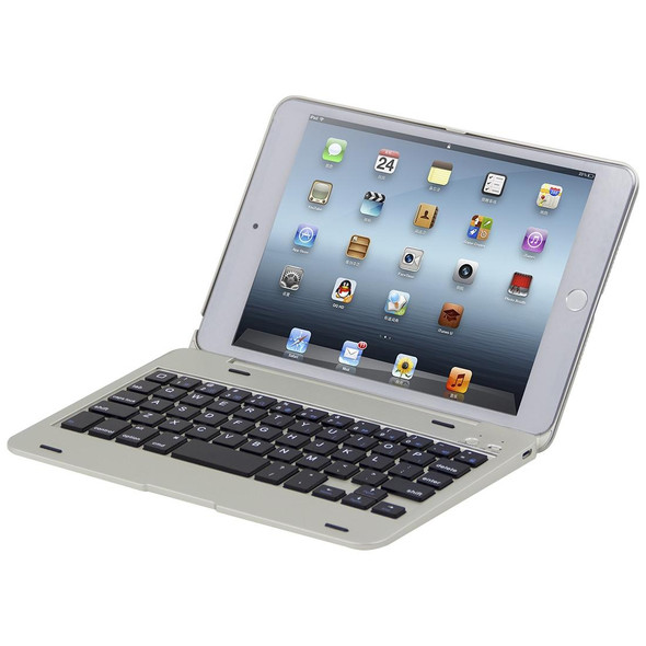 F1+ - iPad mini 5 / 4 Laptop Version Plastic Bluetooth Keyboard Tablet Case(Silver)