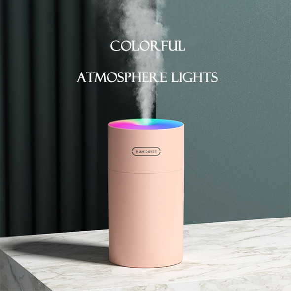 DQ108 270ml Creative Protable Humidifier Silent Air Purifier Aroma Diffuser Nano Mist Maker with Colorful Light for Car Home - Pink