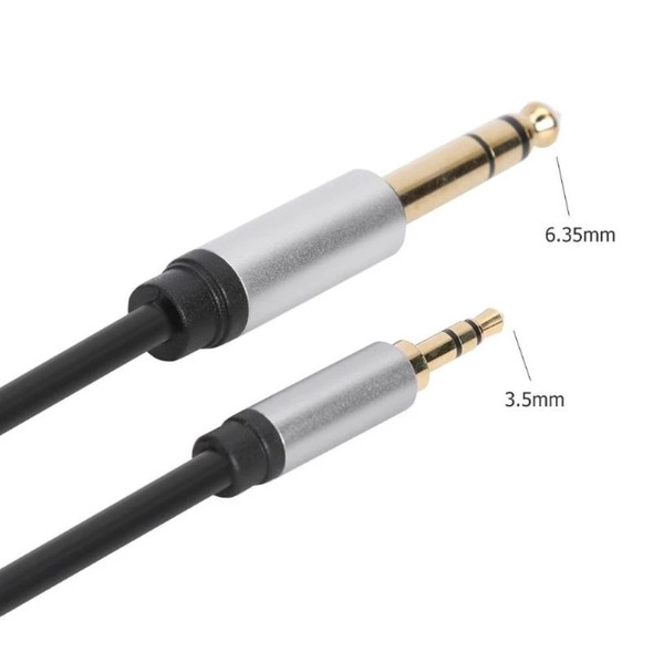 1.8m Aux Cable 3.5mm Male to 6.35mm Male TRS Jack Gold Plated Plug Mixer Amplifier Cord