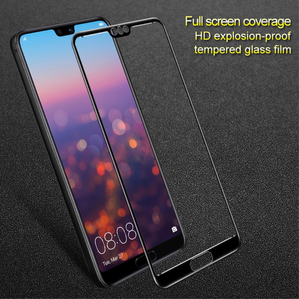 IMAK Full Size Tempered Glass Screen Protector Guard for Huawei P20 Pro - Black