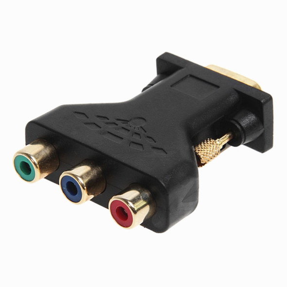 Gold-plated VGA Male to 3RCA Adapter Video Audio VGA Converter Adapter Suitable for HDTV DVD (Red, Blue, Green)