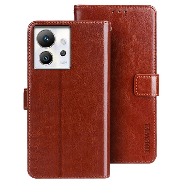 IDEWEI For Infinix Zero Ultra 5G Stand Wallet PU Leather Flip Cover Crazy Horse Texture Phone Protective Case - Brown