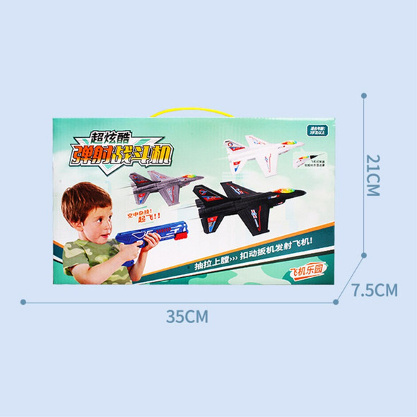 Launcher Flying Airplane Toys Throwing Kids Plane Toys Boys Birthday Gift (1 Launcher+2 Airplane Toys) - White