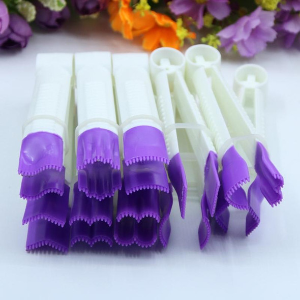 2 Sets Plastic Lace Clip Fondant Cake Shape Baking Tool Set(White Purple)