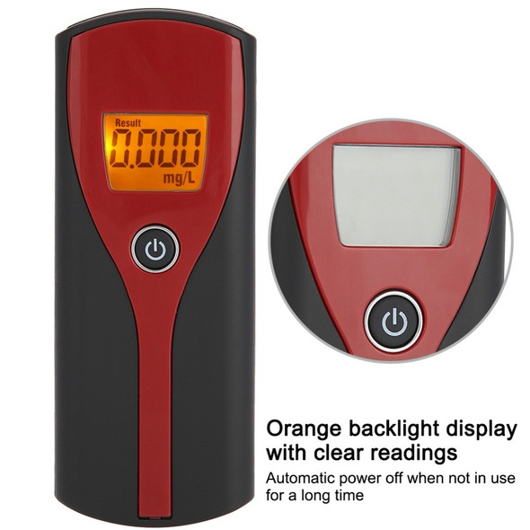 AT6880 Digital Breath Blowing Alcohol Tester Detector with Backlight Screen Non-contact Drunk Driving Breathalyzer