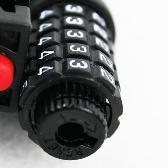 Motorcycle Lock Bicycle Cable Lock Scooter Lock Heavy Duty 5-Digit Combination Anti-theft - Black