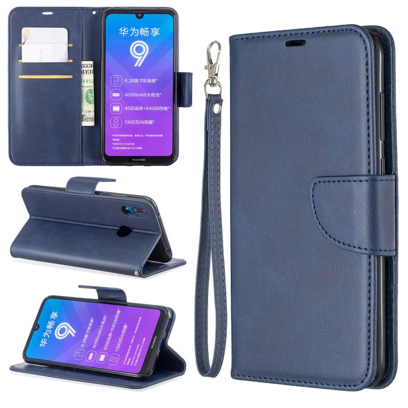 PU Leather Wallet Stand Phone Cover for Huawei Y7 (2019) / Y7 Prime (2019) - Blue