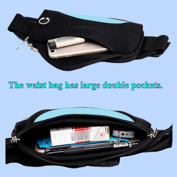 3 PCS Outdoor Sports Waist Bag Anti-Lost Mobile Phone Bag Running Riding Multifunctional Water Bottle Bag(Sky Blue)