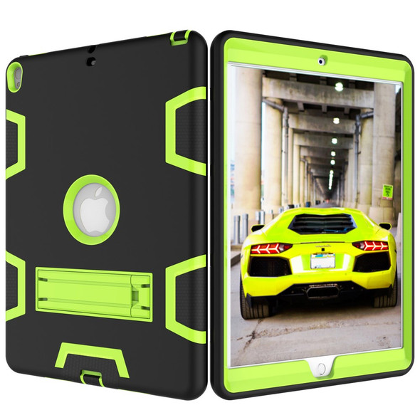 Kickstand PC Silicone Armor Defender Tablet Cover for iPad Air 10.5 (2019) / Pro 10.5 (2017) - Black / Green