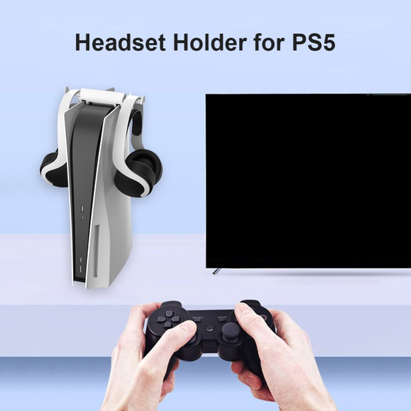 MIKIMAN MP5-001 Retractable Headphone Holder Bracket Headset Support Hanger for PS5 Console Game Accessories - White