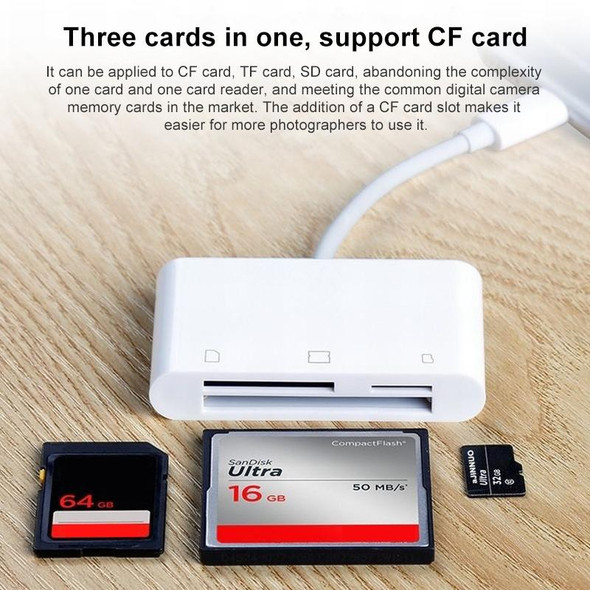 NK-1011 3 in 1 CF Card / TF Card / SD Card Reader - 8 Pin Devices