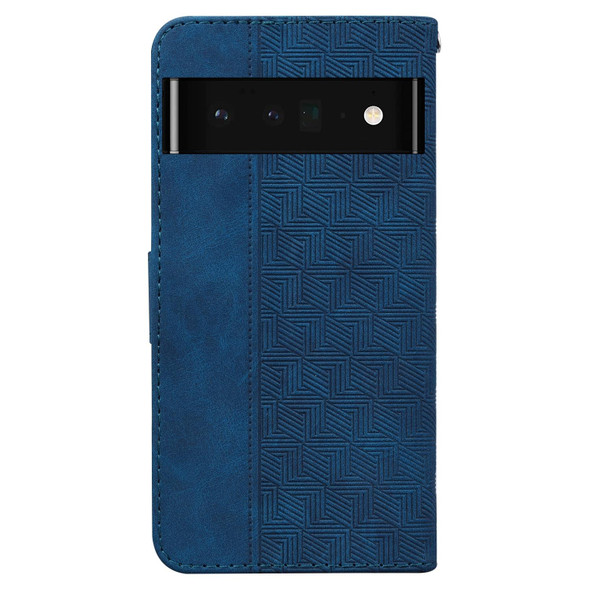 Google Pixel 6 Pro Geometric Embossed Leather Phone Case(Blue)