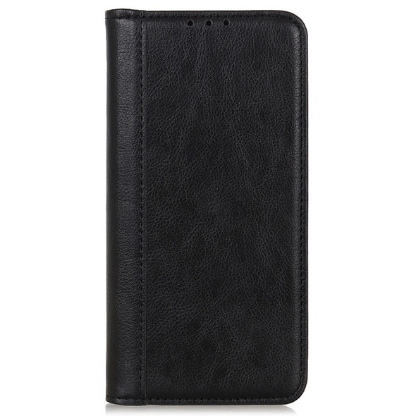 For Xiaomi Redmi Note 11T Pro 5G / Note 11T Pro+ 5G / Note 12T Pro 5G / Poco X4 GT 5G / Redmi K50i 5G Anti-fall Litchi Texture Wallet Flip Case Split Leather Magnetic Closure Shockproof Folio Cover Stand - Black