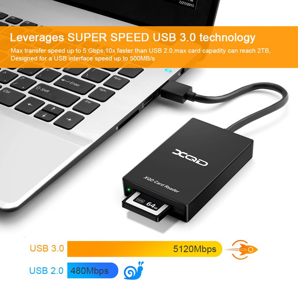 ROCKETEK CR311-A 5Gbps High Speed USB3.0 XQD M/G Card Reader USB Adapter