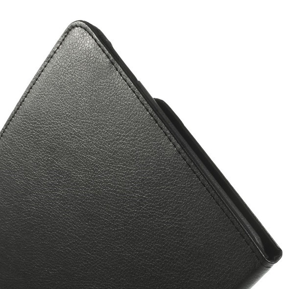 Black Litchi Leather 360 Degree Rotary Stand Case for Samsung Galaxy Tab 4 10.1 T531 T530 T535