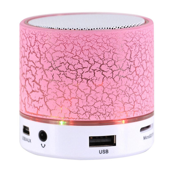 A9 Mini Portable Glare Crack Bluetooth Stereo Speaker with LED Light, Built-in MIC, Support Hands-free Calls & TF Card(Pink)